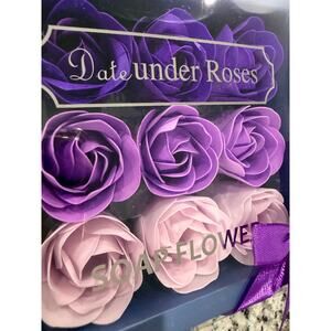 NIB Date Under Roses Floral Scented Soap flower Purple 9 roses